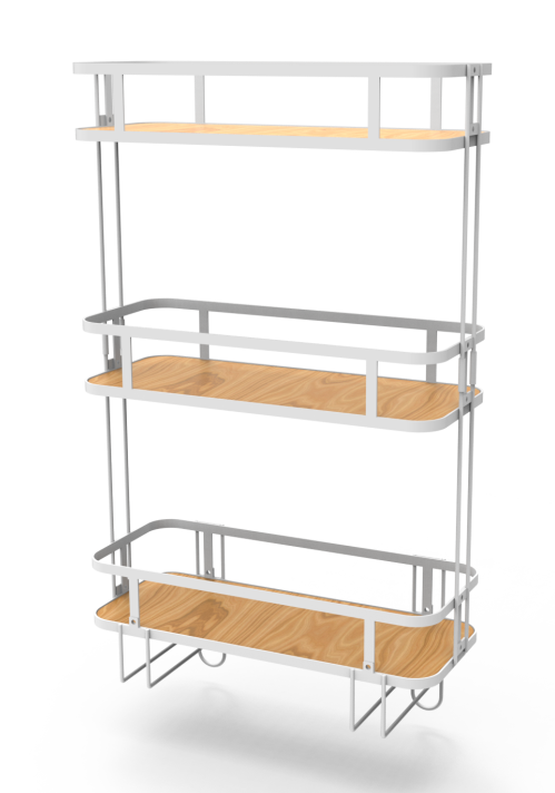 LAMU Over Toilet Bathroom Organizer, Over the Toilet Storage Shelf, Bathroom Shelves Over Toilet, 3 Tier Toilet Storage Rack, Behind Toilet Organizer, White