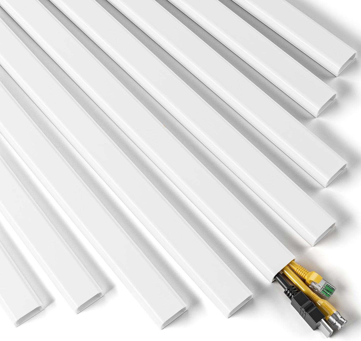 Delamu Cord Hider Cable Hider, 142in Cord Covers for 2-3 Wires on Wall