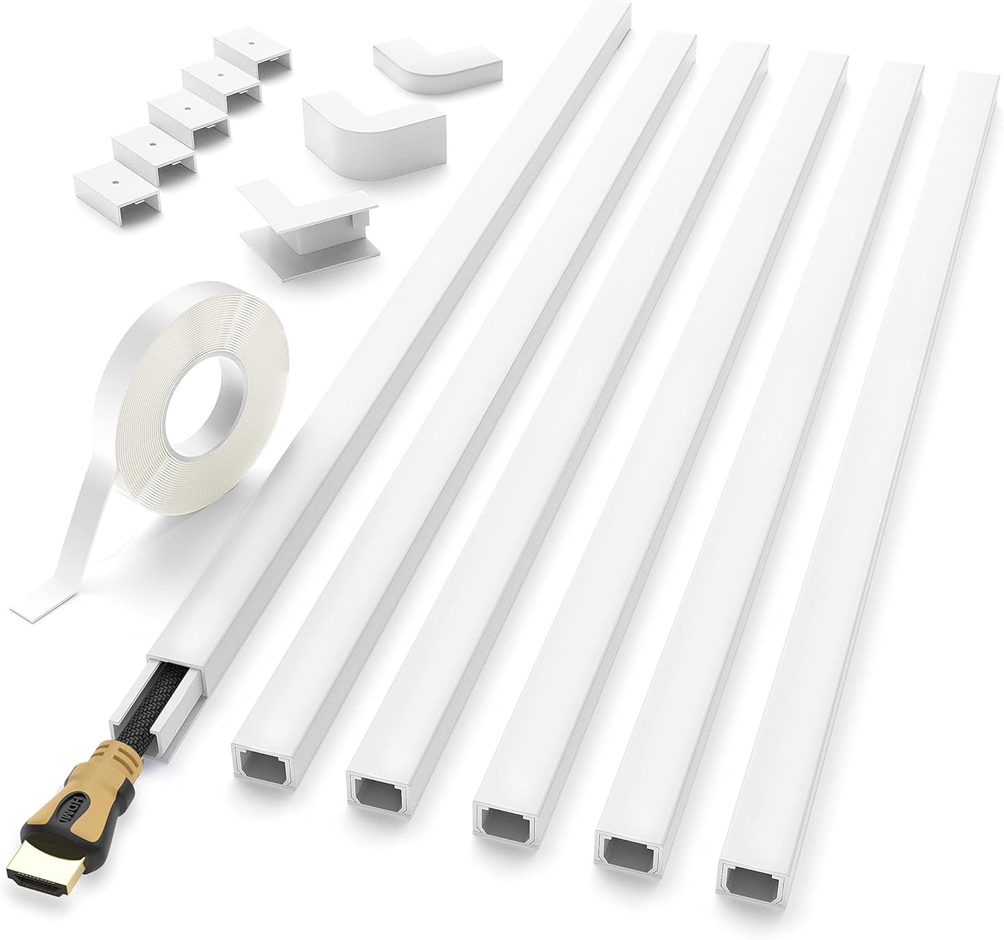 Delamu 94in Cable Hider, One-Cord Cord Covers for Wall
