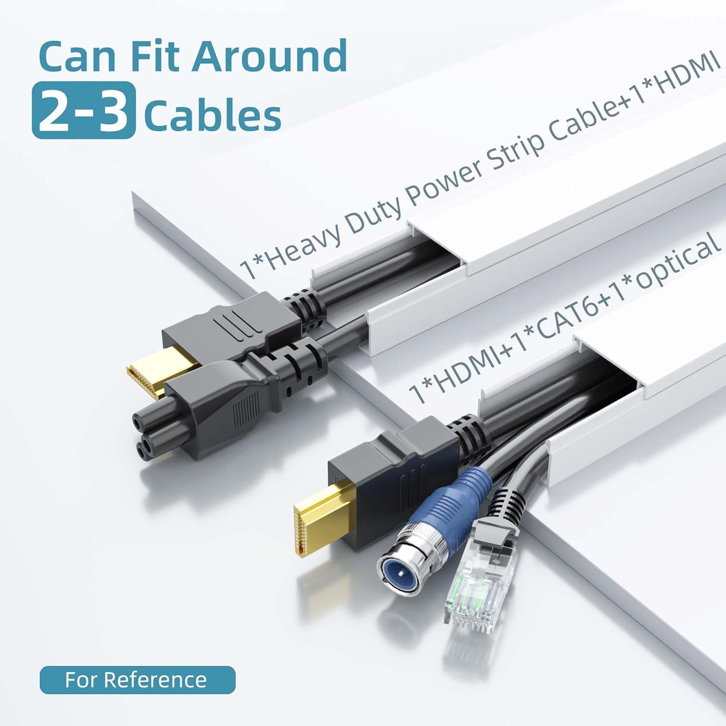 Delamu Cord Hider, 157in Cord Covers for Wires on Wall