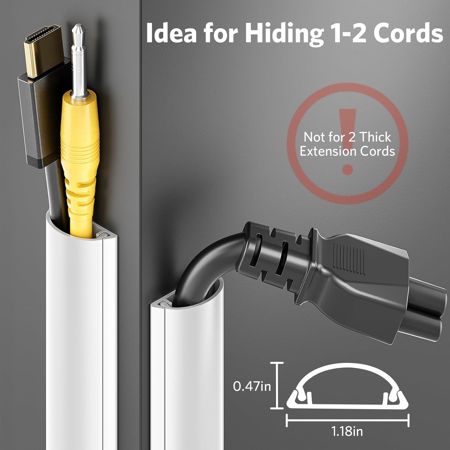 DELAMU 42.5in Cord Cover, Half Round Cord Covers for Wires