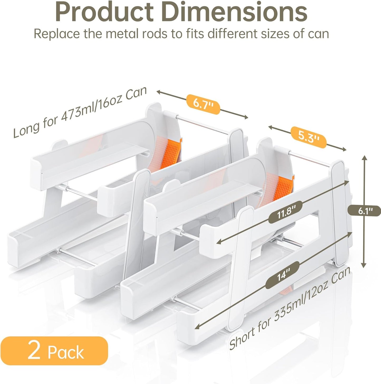 LAMU Soda Can Organizer Dispenser for Refrigerator