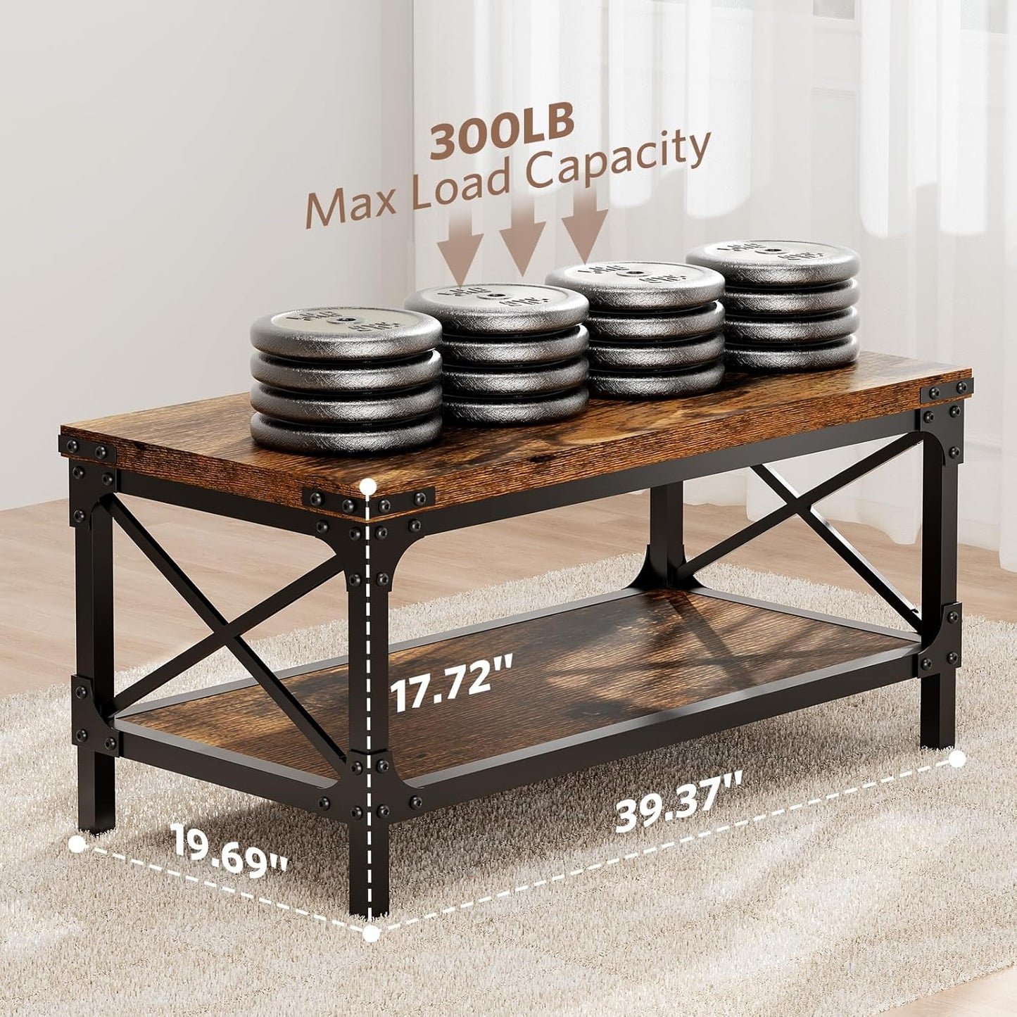 DELAMU Rectangle Coffee Tables for Living Room