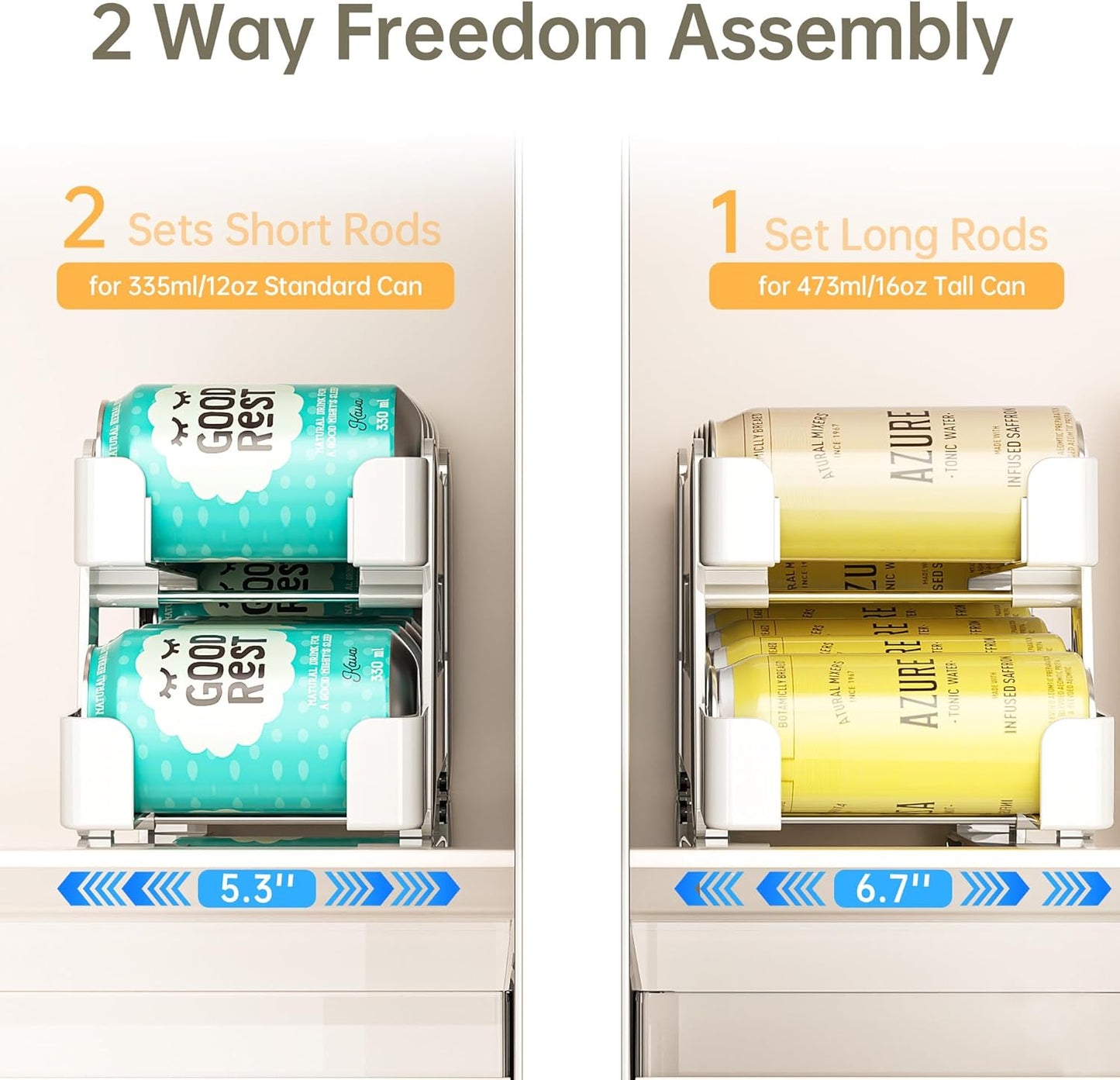 LAMU Soda Can Organizer Dispenser for Refrigerator