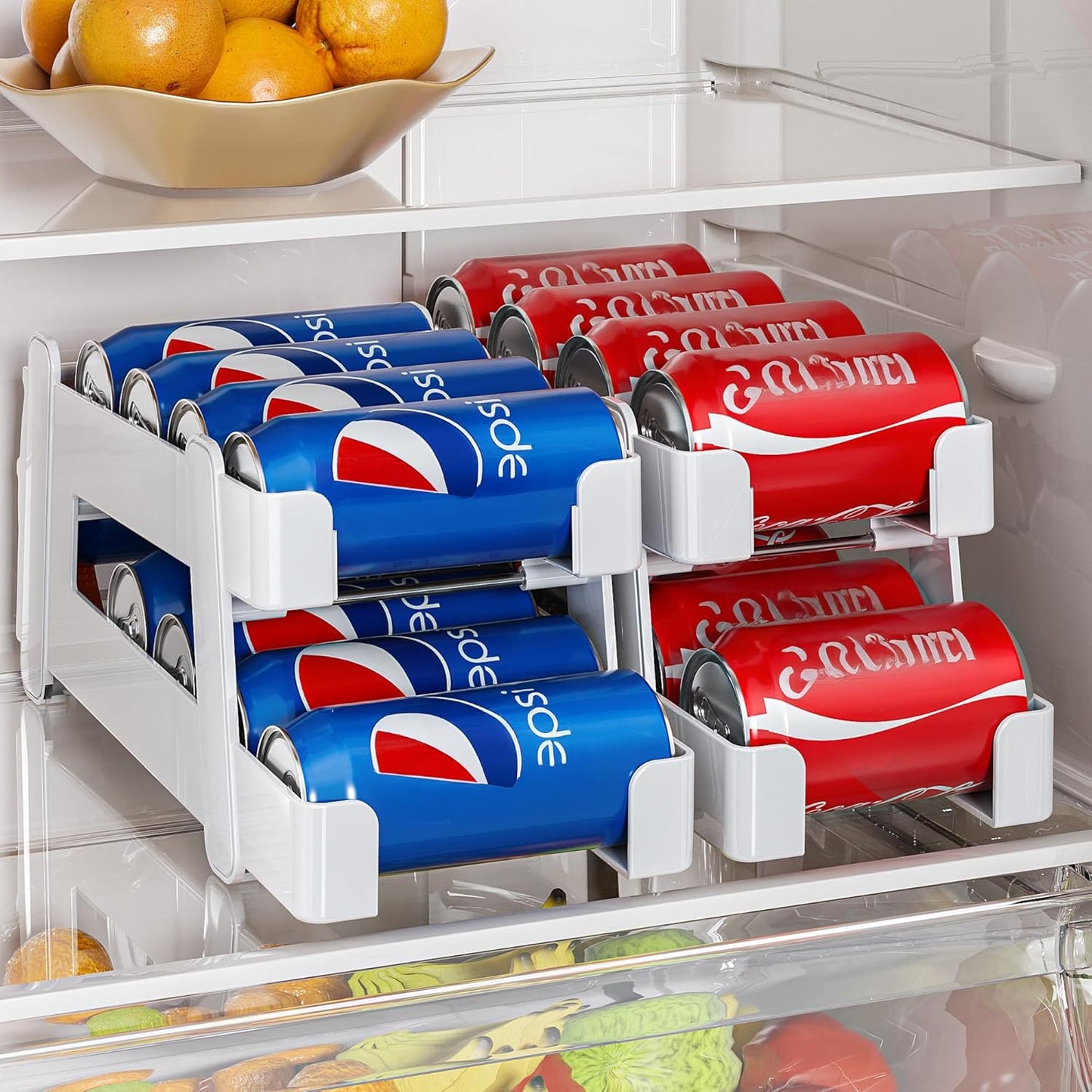 LAMU Soda Can Organizer Dispenser for Refrigerator