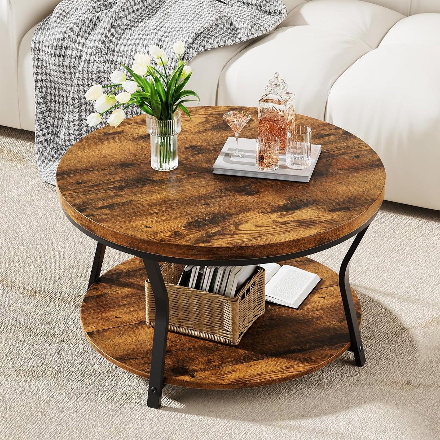 DELAMU 31.5" Round Coffee Table