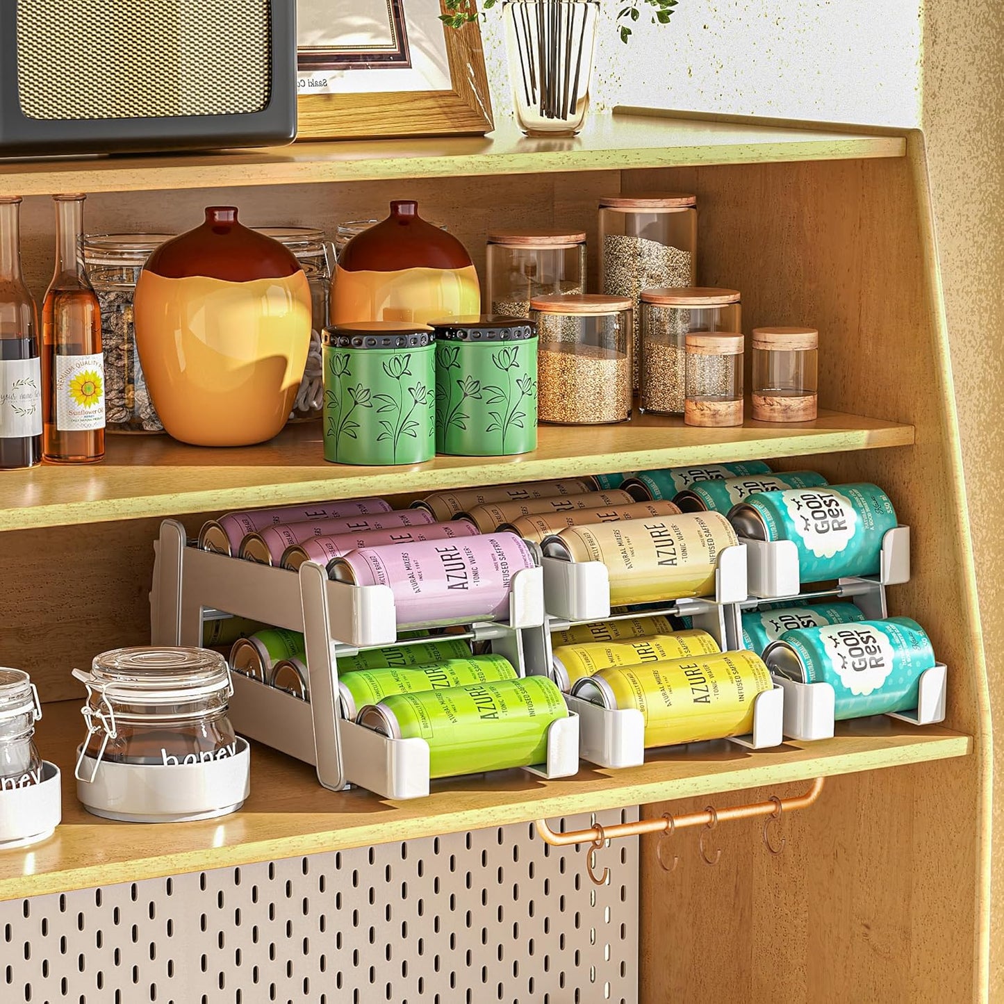 LAMU Soda Can Organizer Dispenser for Refrigerator