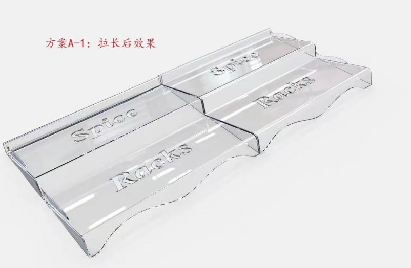 Spice Drawer Organizer, 2 Tier Expandable from 11" to 22" Seasoning Rack Tray Insert for Kitchen Drawers, Spice Rack Tray for Drawer/Countertop, Transparent