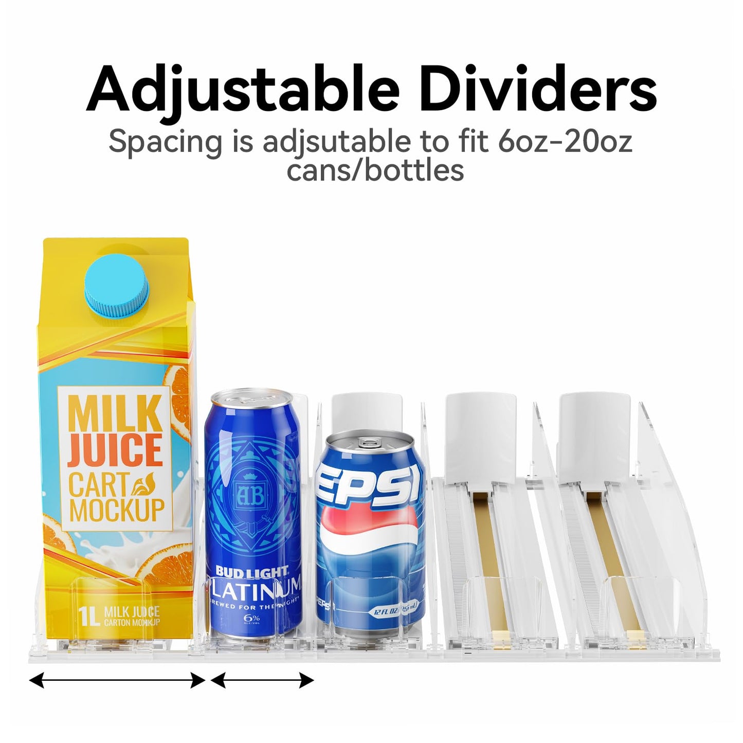 LAMU Self-Pushing Soda Drink Can Dispenser Beverage Organizer for Refrigerator