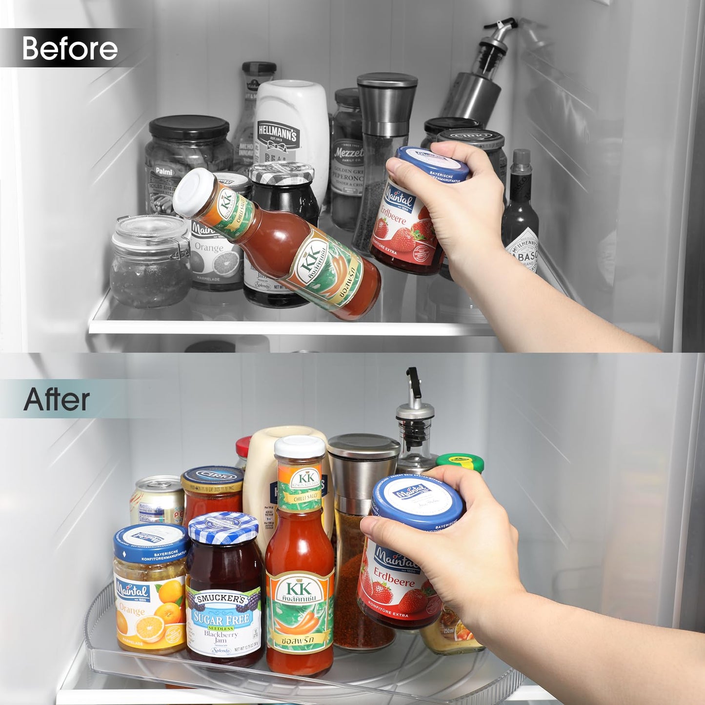 LAMU Square Lazy Susan Organizer for Refrigerator