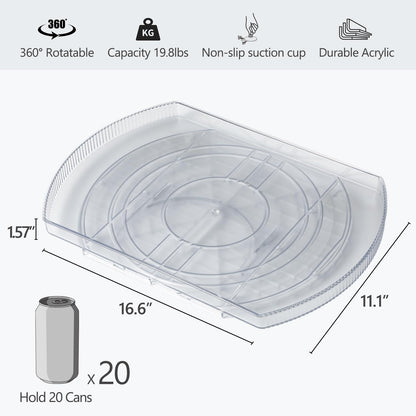 LAMU Square Lazy Susan Organizer for Refrigerator