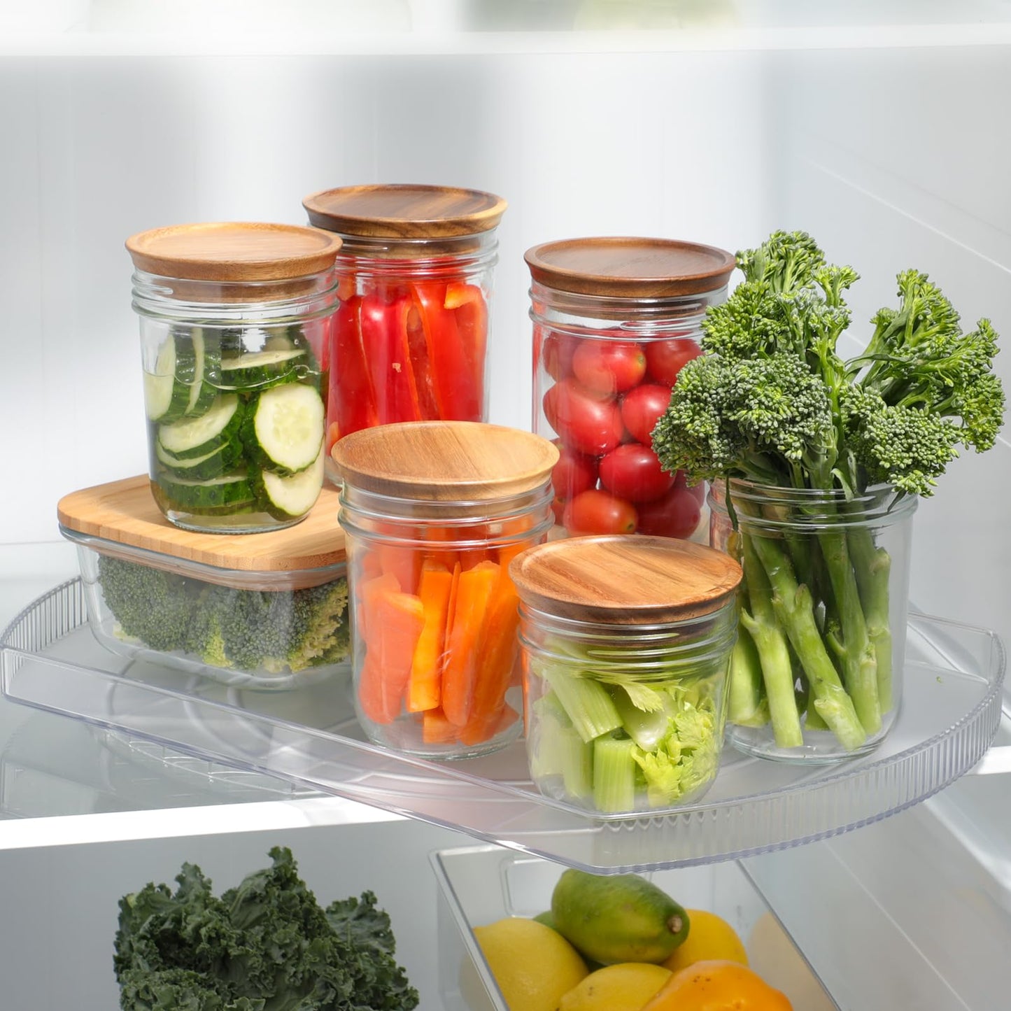 LAMU Square Lazy Susan Organizer for Refrigerator