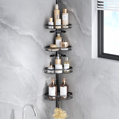 LAMU 4-Tier Corner Shower Caddy Tension Pole