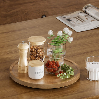 LAMU Lazy Susan Turntable Organizer, 9 inch Wooden Lazy Susan Cabinet, Dining Table, Storage Room, Countertop, Cabinet, Bathroom Organization