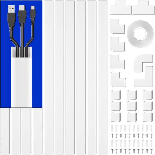 Delamu Cord Hider, 157in Cord Covers for Wires on Wall