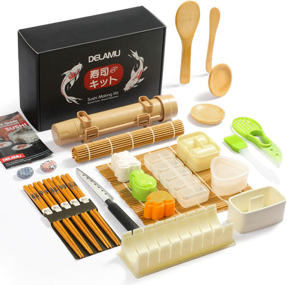 Delamu Sushi Making Kit 27 in 1 [Parent-Child] Sushi Roller Tool