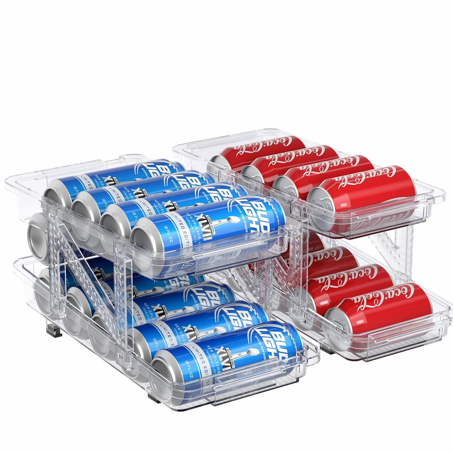 LAMU Soda Can Dispenser for Refrigerator Set of 2 Adjustable Width