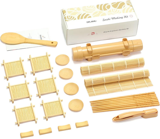 Delamu Sushi Making Kit,Complete 25 Piece Sushi Set