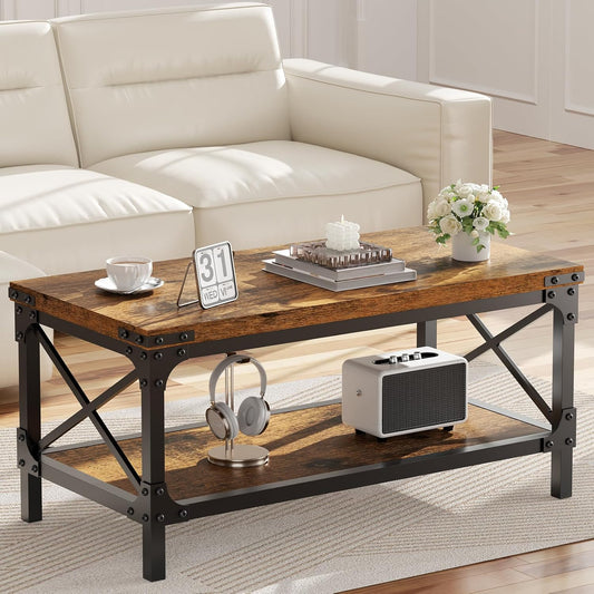DELAMU Rectangle Coffee Tables for Living Room