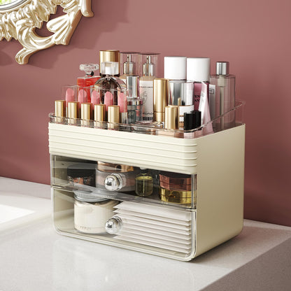 LAMU Makeup Organizer Countertop with Extra Large Drawer