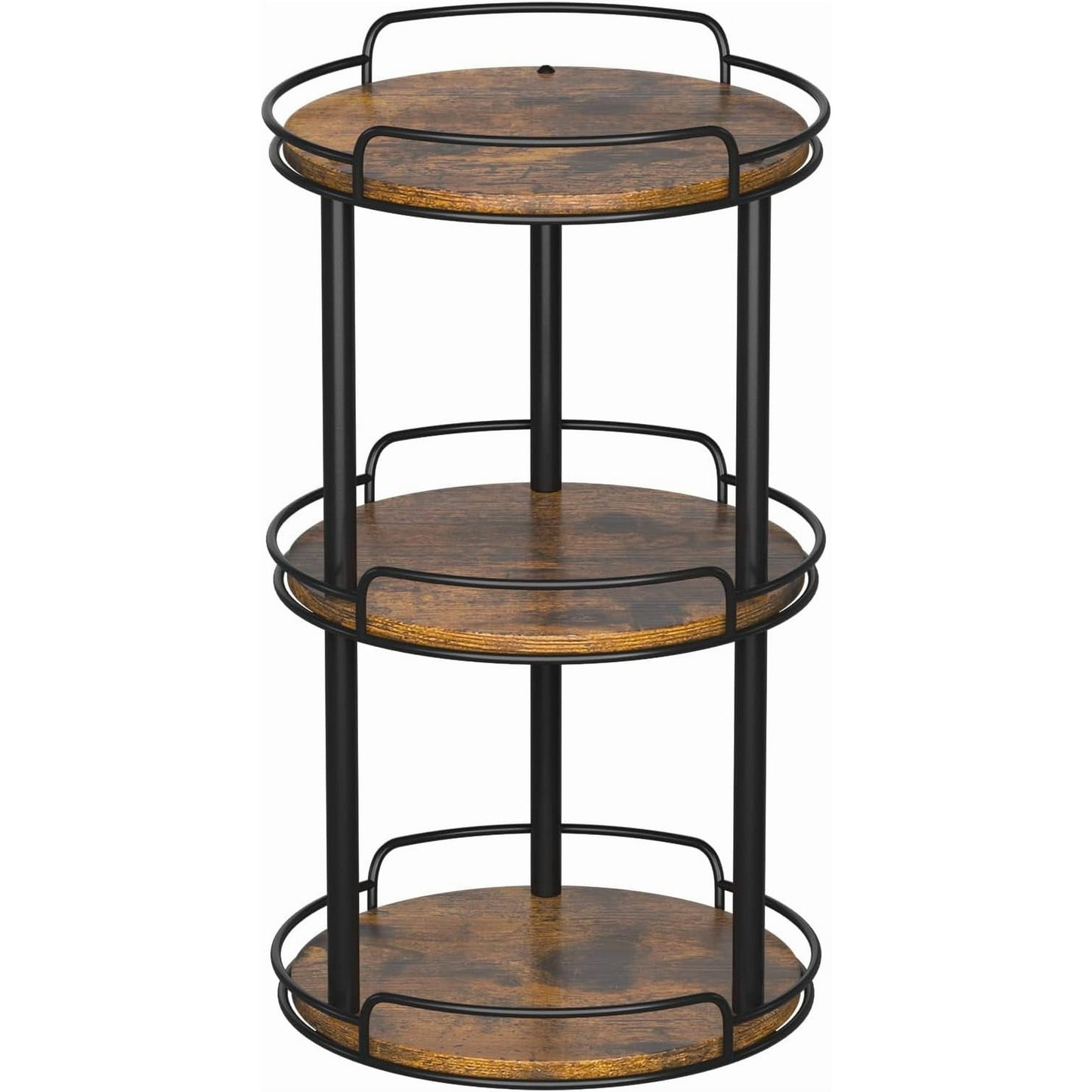 LAMU 12.2'' Wood Lazy Susan Turntable Organizer for Cabinet,3 Tier Lazy Susan Spice Rack Organizer for Kitchen, Table Top, Countertop, Pantry