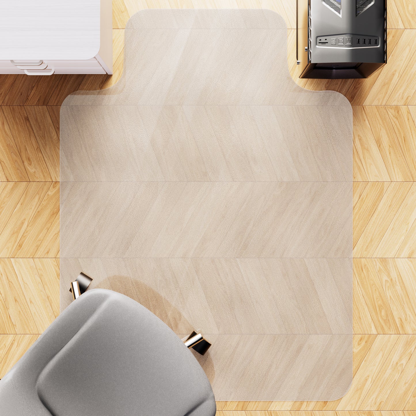 Chair Mat for Hardwood Floor, Yecaye 48"×36" PVC Computer Chair Mat, Office Floor Protector for Rolling Chair, Clear