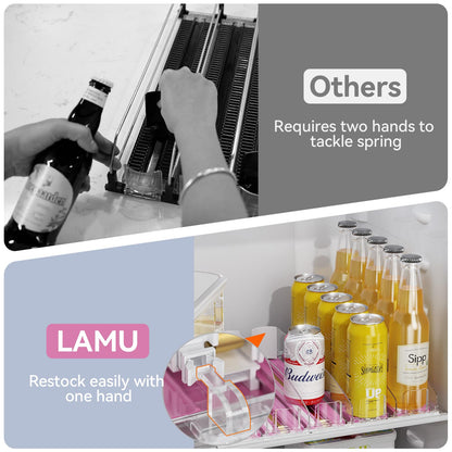 LAMU Self-Pushing Soda Drink Can Dispenser Beverage Organizer for Refrigerator