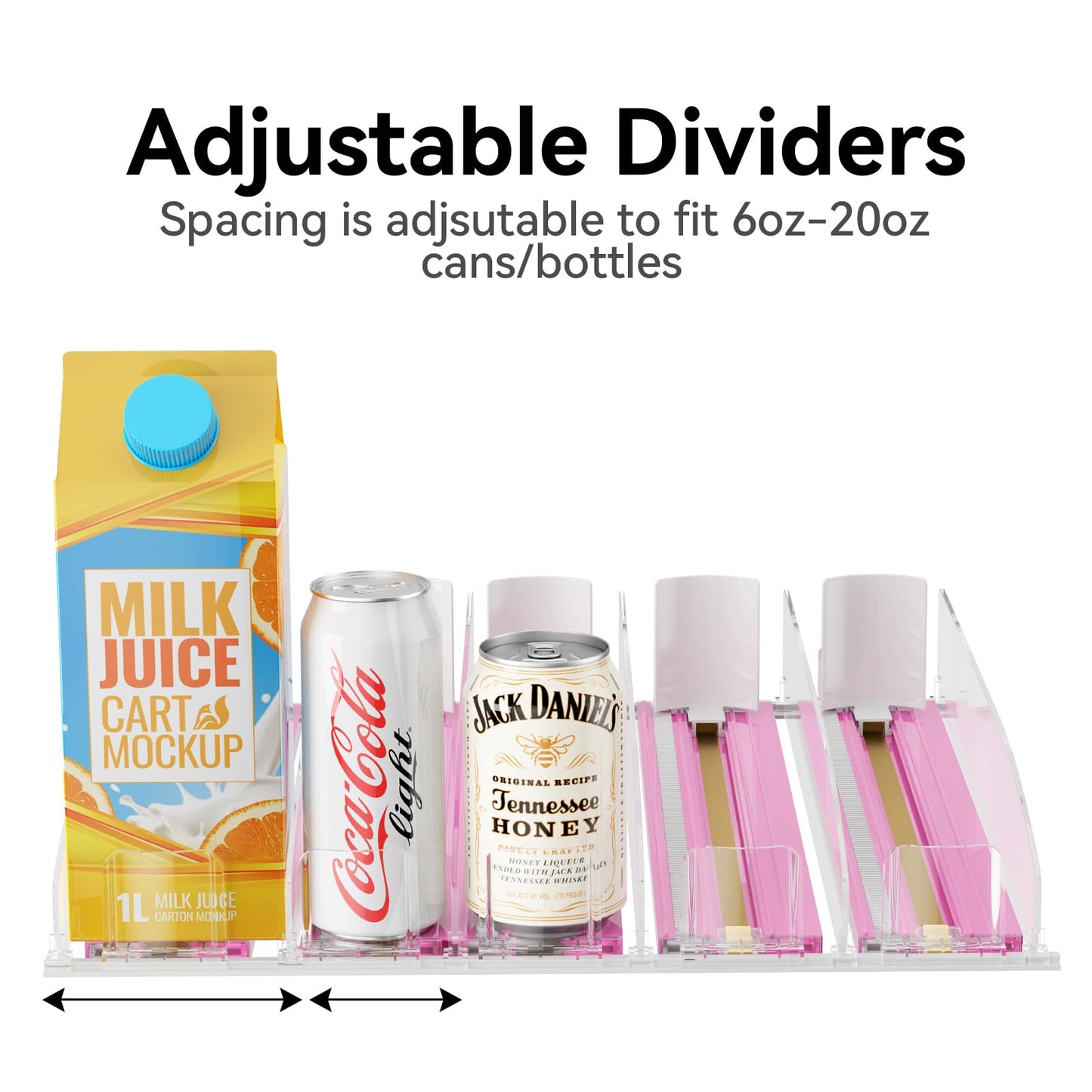 LAMU Self-Pushing Soda Drink Can Dispenser Beverage Organizer for Refrigerator