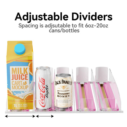 LAMU Self-Pushing Soda Drink Can Dispenser Beverage Organizer for Refrigerator