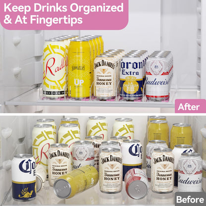 LAMU Self-Pushing Soda Drink Can Dispenser Beverage Organizer for Refrigerator